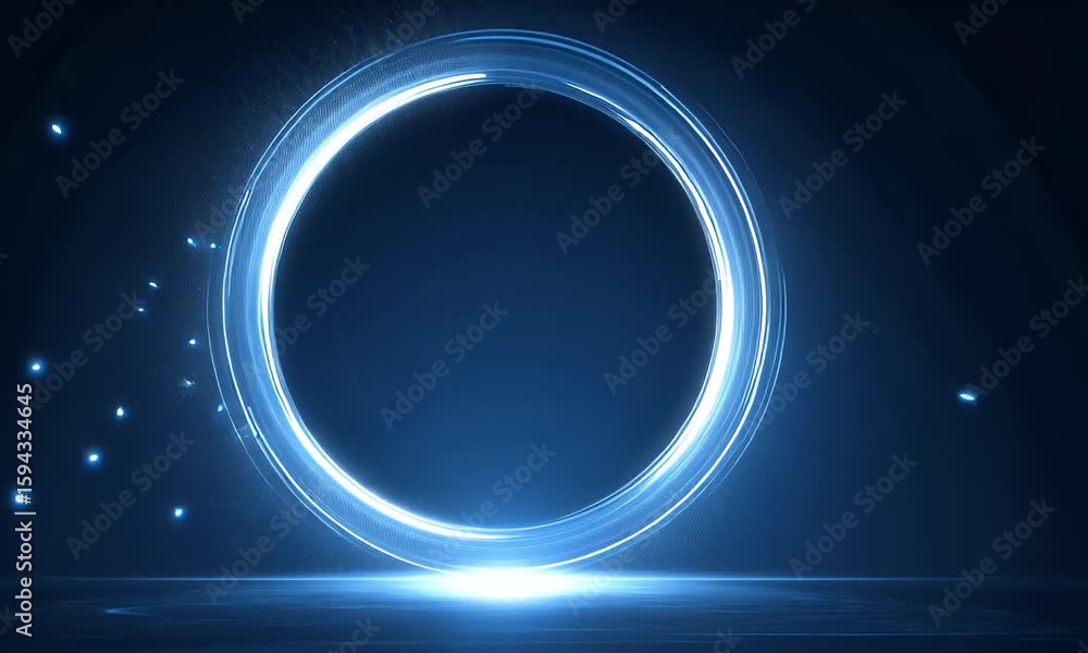 Aufkleber abstract futuristic blue background with glowing digital technology and circuit board elements in th
