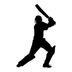 Cricketer Silhouette Collection – Batting Poses Clipart

