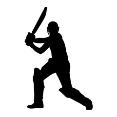 Cricketer Silhouette Collection – Batting Poses Clipart

