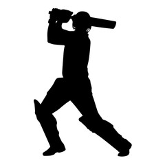 Cricketer Silhouette Collection – Batting Poses Clipart


