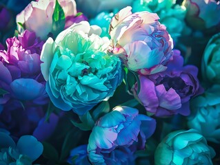 Textural Macro Detail of Peonies in Bloom