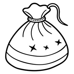 Elf Gift Sack Minimalist Line Art