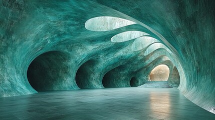 Calming Teal Collaboration Zone in a Creative Space