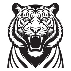 Fototapeta premium Minimalist Black Tiger Vector Illustration in Various Poses – Perfect for Logo Design, Tattoo Art, and Commercial Use . Thank You .