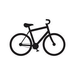 Fototapeta premium Side view of bicycle silhouette for cycling outdoor activity or commuting on white background 
