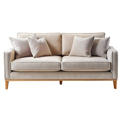 Obraz premium Modern Scandinavian Velvet Sofa or Armchair Furniture PNG for Minimalist Decor and Home Design Projects, sofa sets, sectional.