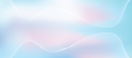 Light Pastel Abstract Background with Flowing Wavy Lines and Soft Gradient