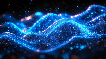 Electric Neon Blue Data Streams