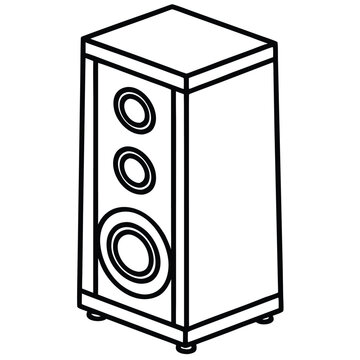 black and white speaker cabinet clip art preview