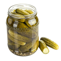 Pickled Cucumbers in a Glass Jar