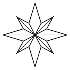 Festive Star Minimalist Line Vector