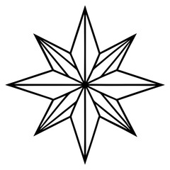 Festive Star Minimalist Line Vector