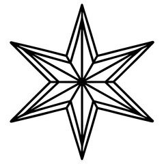 Obraz premium Festive Star Minimalist Line Vector