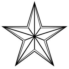 Festive Star Minimalist Line Vector