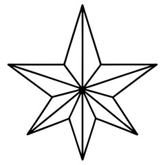 Festive Star Minimalist Line Vector