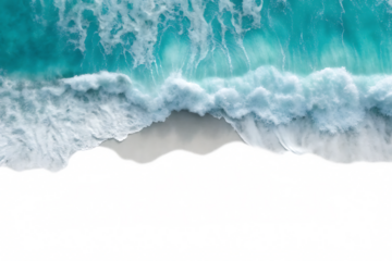 beach ocean  wave  top  view isolated on white background PNG, AI GENERATED