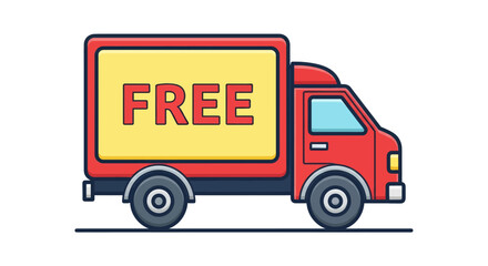 Delivery Vector Illustration Efficient Express Free Shipping for Online Shop & E-commerce with Courier Services Bike, Motorcycle, Truck, Handcart