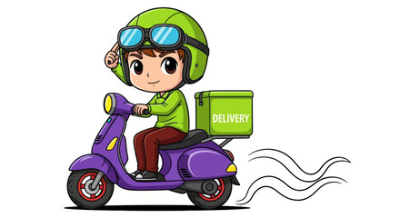 Delivery Vector Illustration Efficient Express Free Shipping for Online Shop & E-commerce with Courier Services Bike, Motorcycle, Truck, Handcart