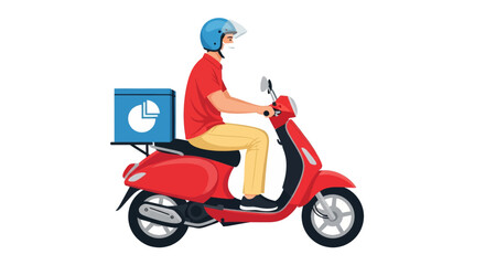 Delivery Vector Illustration Efficient Express Free Shipping for Online Shop & E-commerce with Courier Services Bike, Motorcycle, Truck, Handcart