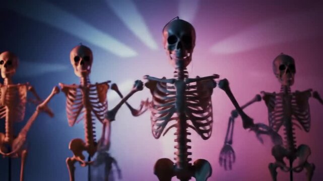 Animated Skeleton Decorations Dancing in Halloween Party Entertainment Display
