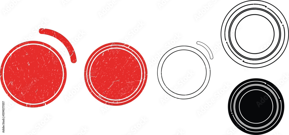 Poster circle shapes vector graphics design elements red and black circles design assets for designers kit 