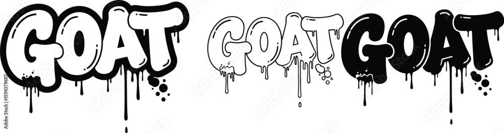Poster goat text graffiti style illustration vector design for print and graphic design projects art editab