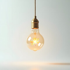 light bulb with shine of crystal on a gradient background