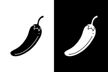 Minimalist Cayenne Glyph Icon. Spicy Pepper Silhouette for Web and Print