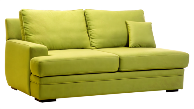  modern green cozy sofa car junkpile isolated on white background PNG, AI GENERATED