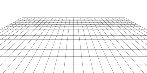 Obraz premium Perspective grids. Geometric lines 3d effect, architecture background. Floor ceiling textures, digital background