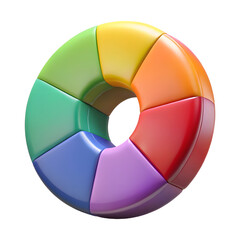 Obraz premium 3D Rendered Glossy Color Wheel in Vibrant Tones