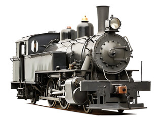 Fototapeta premium steam locomotive train isolated on white background PNG, AI GENERATED