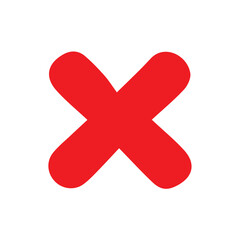 Obraz premium red cross mark vector illustration