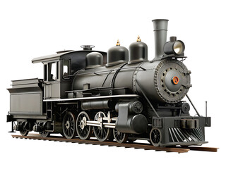 Obraz premium steam locomotive train isolated on white background PNG, AI GENERATED