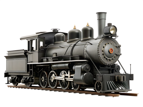 steam locomotive train isolated on white  background PNG, AI GENERATED