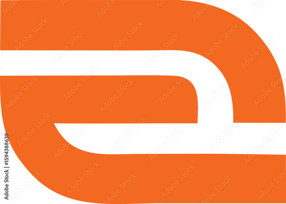 Poster abstract orange and white geometric design featuring smooth curves and clean lines creating a modern
