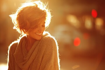 Smiling in Golden Sunlight