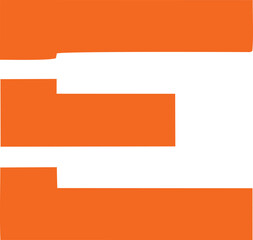 Bold geometric abstract design featuring three horizontal bands of vibrant orange against a clean white background creating a modern aesthetic