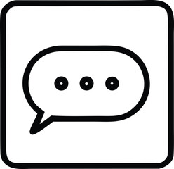 Simple outline icon of a speech bubble with ellipsis indicating ongoing conversation or waiting for a response