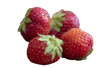 bunch of ripe strawberries lying on the table, a summer berry, a strawberry harvest, a beautiful summer picture, isolated object on transparent background, png