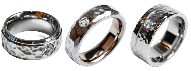 Elegant Silver Wedding Rings with Brilliance and Modern Design