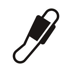 Paperclip shape silhouette minimal office stationery or document holding tool on white background