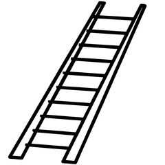 Geometric Ladder Line Drawing Vector