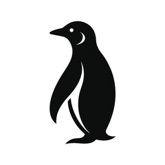 Naklejka premium Silhouette of penguin in side view cute cold climate animal graphic on white background