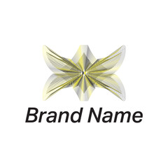 Gold color leaf eco nature company logo design vector illustration.