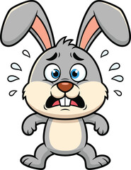 Surprised cartoon bunny with big ears, adorable expression, cute green rabbit illustration, children’s character design, vector animal, educational drawing