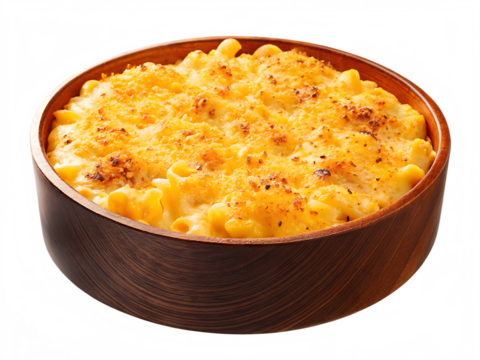  baked macaroni isolated on white background PNG, AI GENERATED