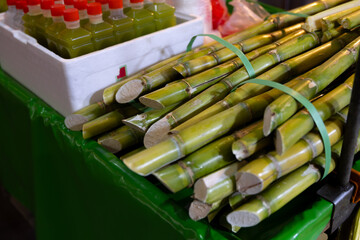 Fresh sugar cane at Ningxia night market in Taipei
