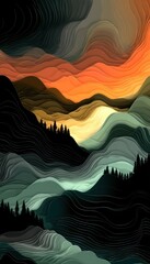 Abstract Mountain Landscape