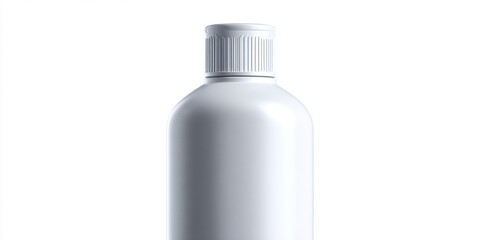 Fototapeta premium Blank packaging white plastic bottle for supplement product isolated on white background .3d illustration. 
